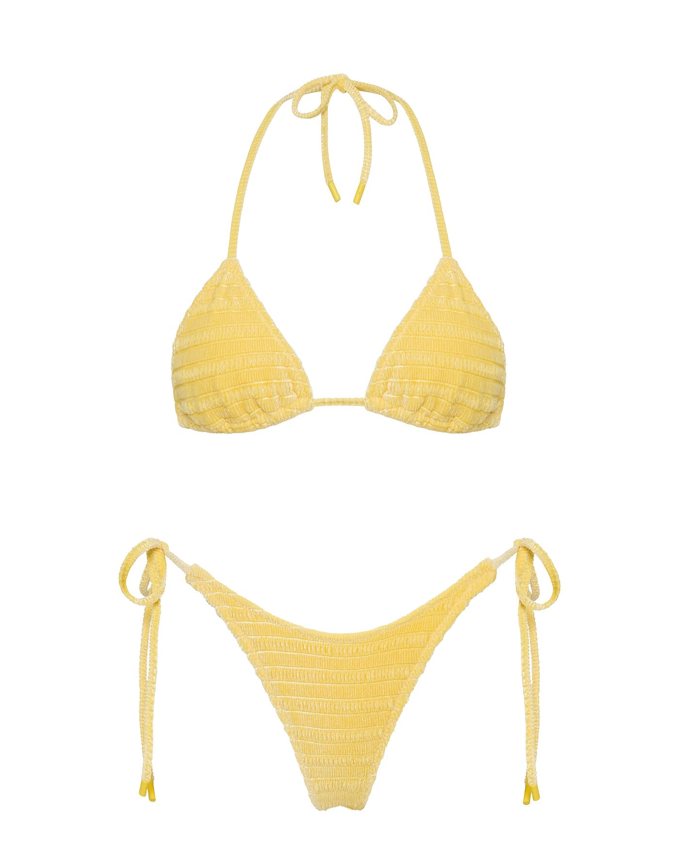 The Vinca in MACA Yellow Velvet Triangle